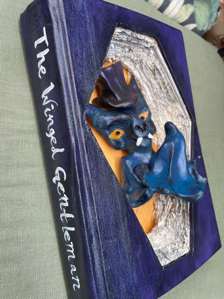 Bat Altered Book Art piece