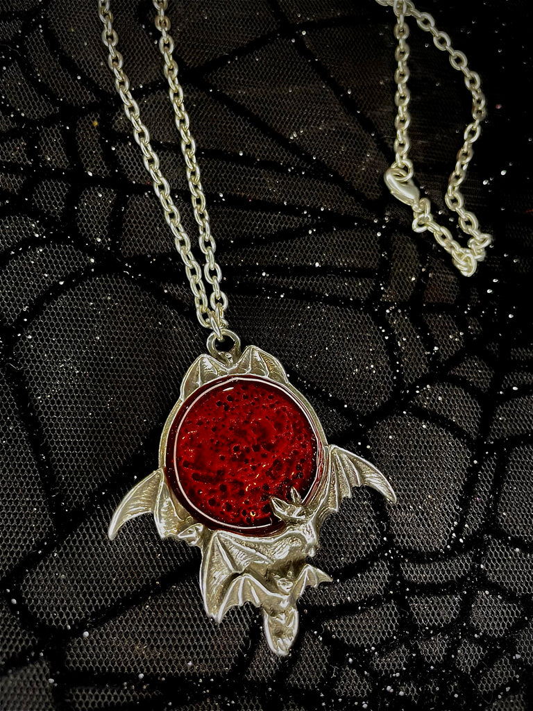 Blood moon bat pendant