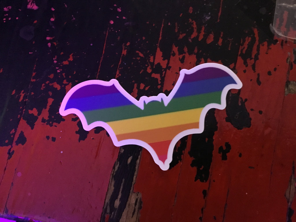 Rainbow bat sticker
