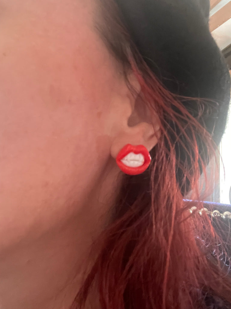 Vampire post/hook earrings