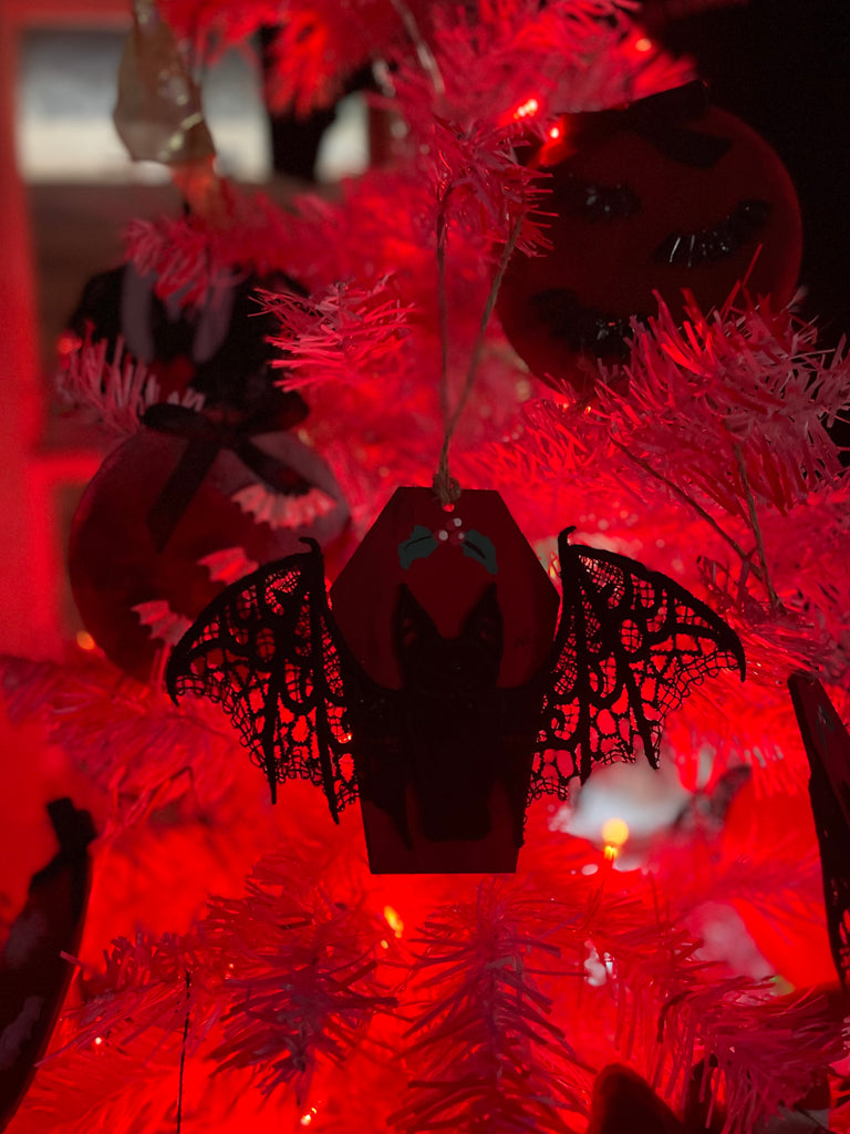Lace Bat Coffin Ornament Decoration Christmas