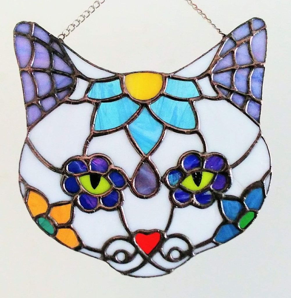 Stained Glass Cat Suncatcher