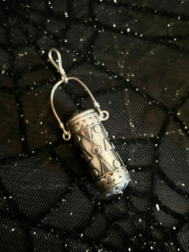 Poison Bottle Tall Pillbox Urn Gemstone Pendant