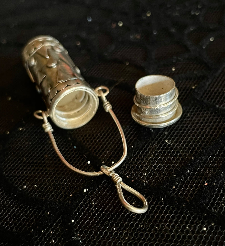 Poison Bottle Tall Pillbox Urn Gemstone Pendant