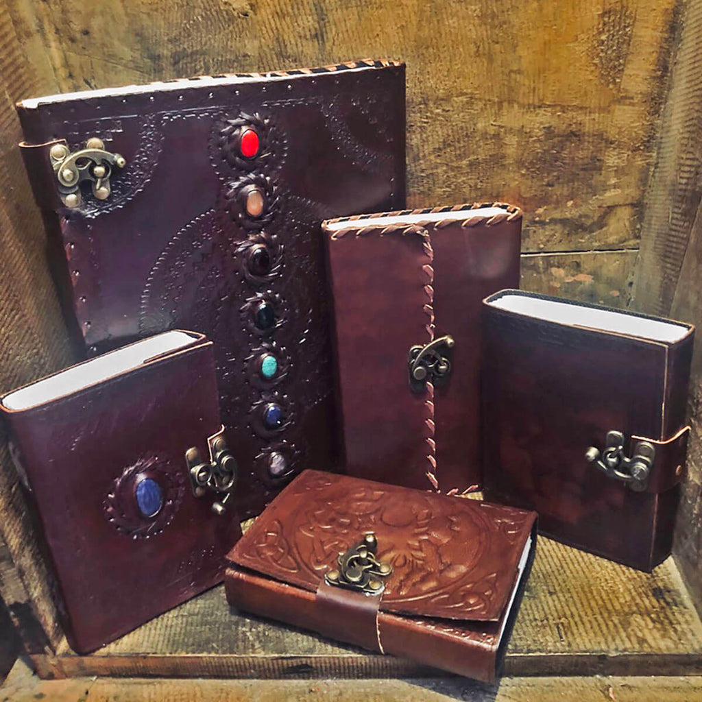 Leather Bound Journal 10 X 13 with Stones