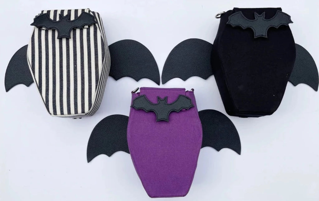 Coffin Purse/Backpack MINI with Bat Wings