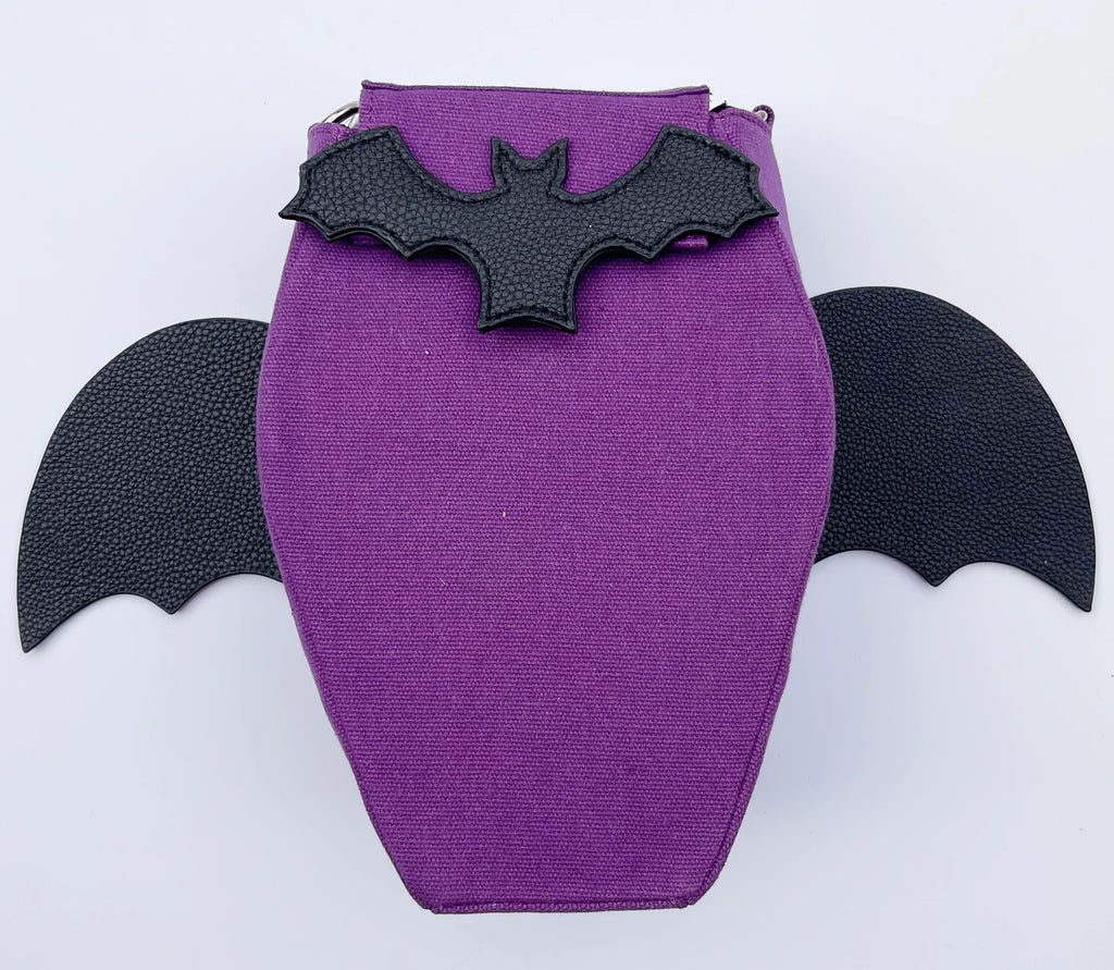 Purse - Coffin Purse/Backpack Mini with Bat Wings