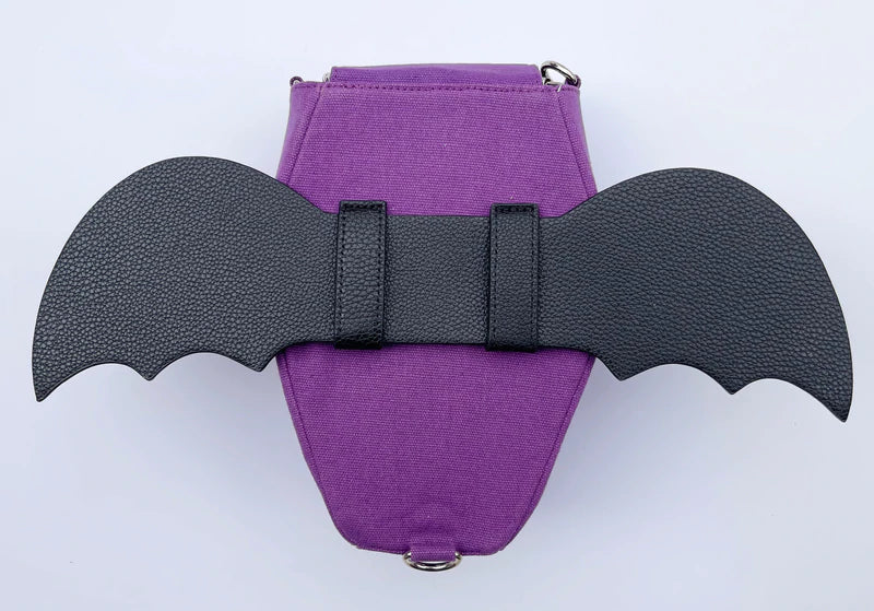 Purse - Coffin Purse/Backpack Mini with Bat Wings
