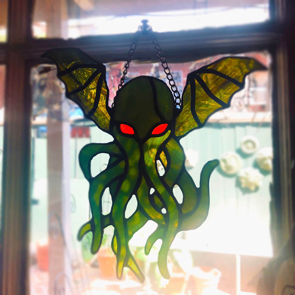 Stained Glass Cthulhu Suncatcher