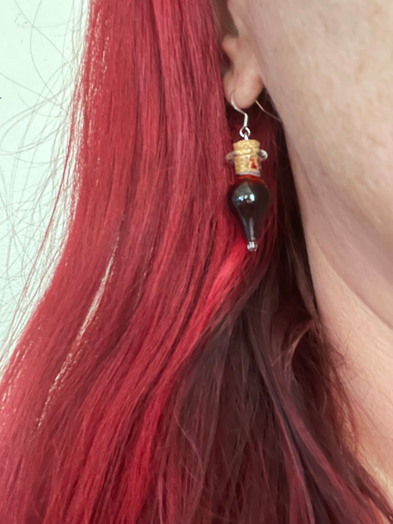Blood drop earrings