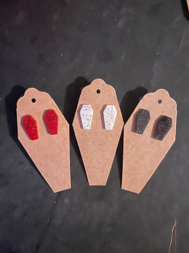 Coffin post earrings-mini