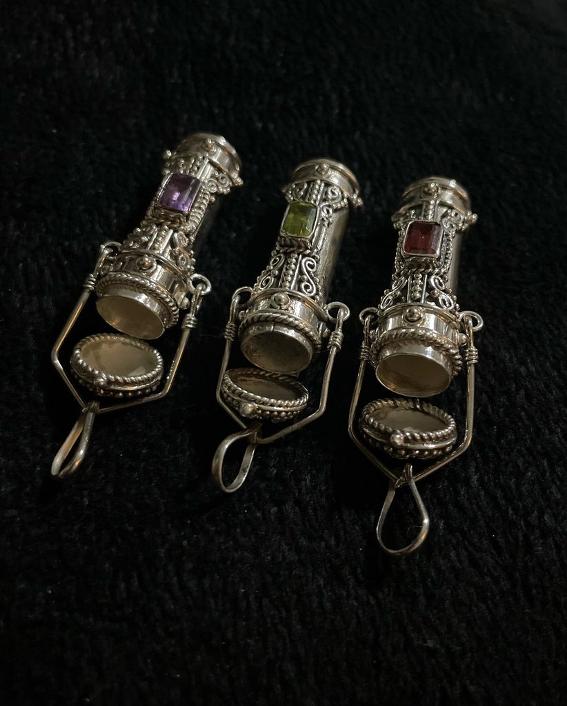 Poison Bottle Tall Pillbox Urn Gemstone Pendant