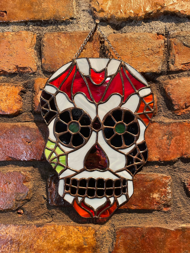 Stained Glass Sugar Skull Suncatcher (Large)