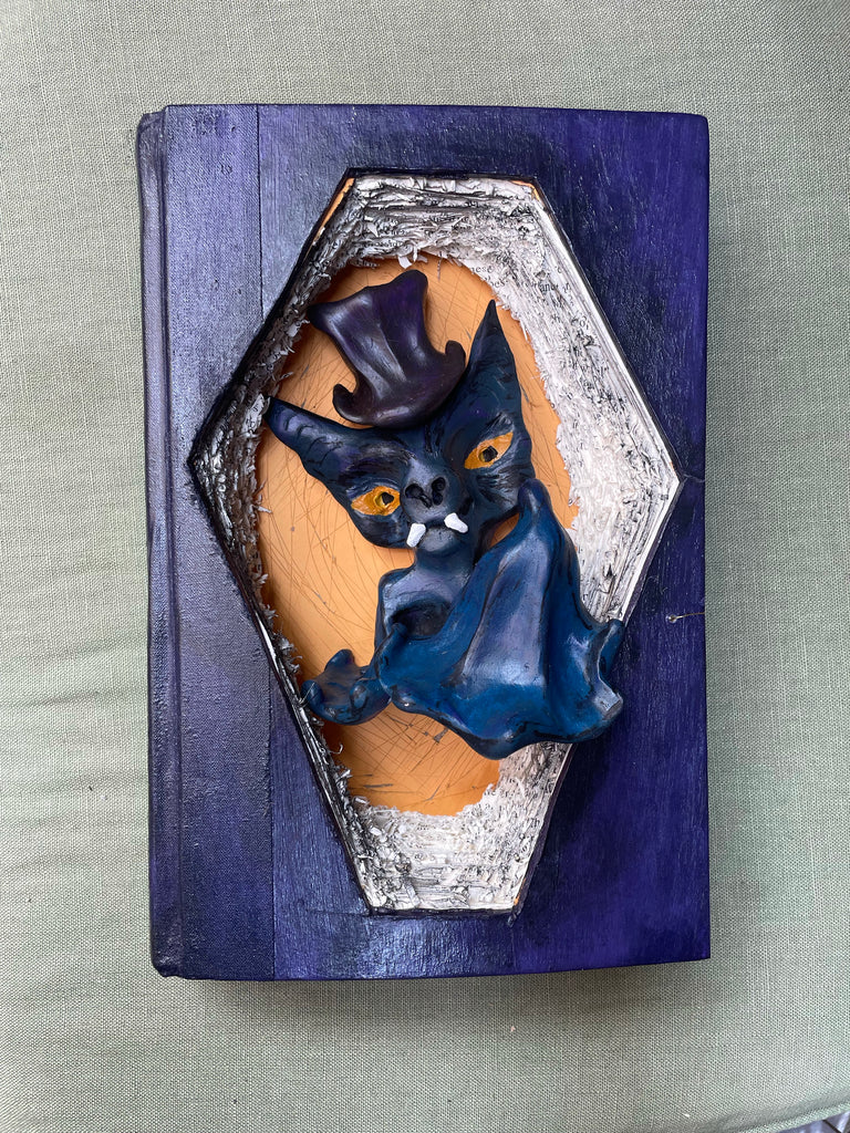 Bat Altered Book Art piece