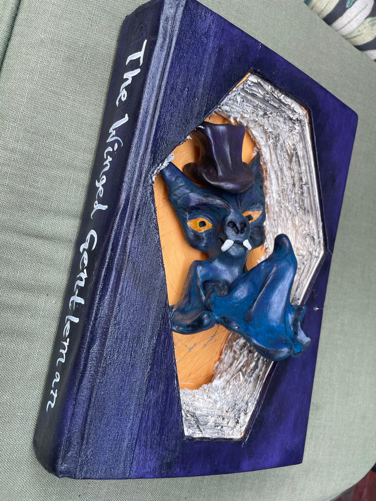 Bat Altered Book Art piece