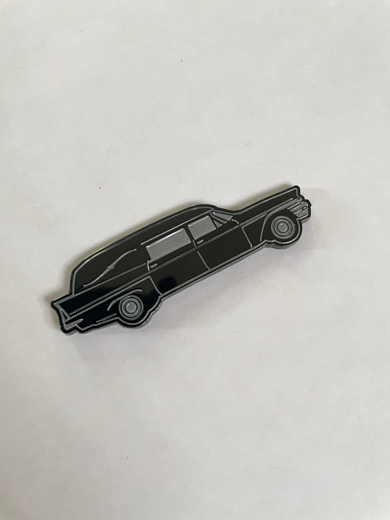 Hearse enamel pin