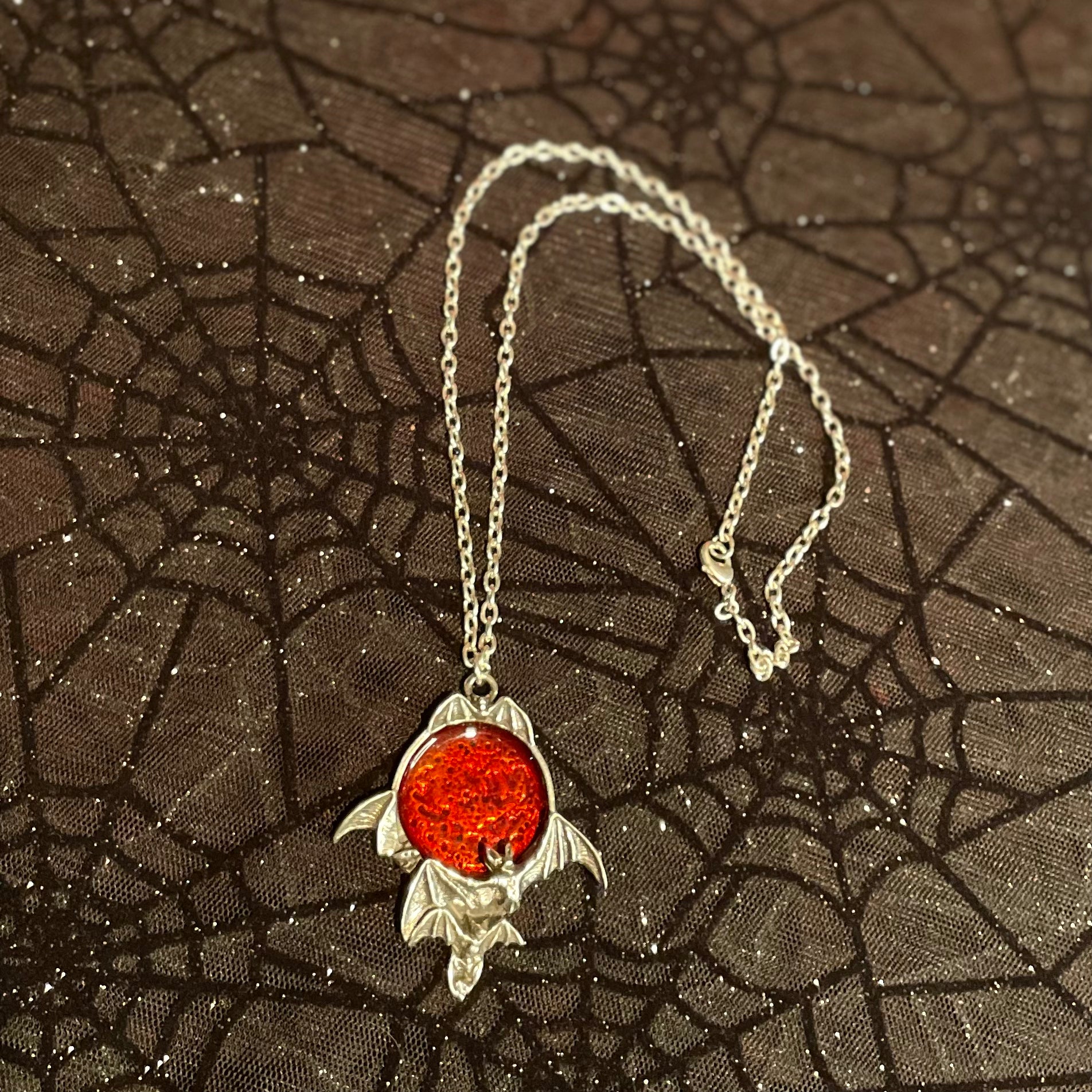 Blood moon bat pendant Boutique du Vampyre