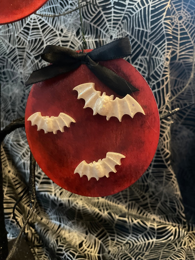 Blood Moon Flying Bats Ornament