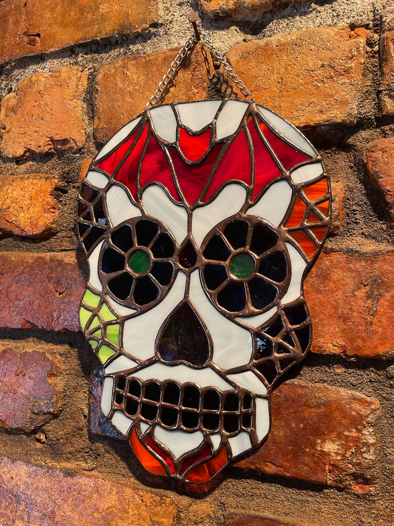 Stained Glass Sugar Skull Suncatcher (Large)