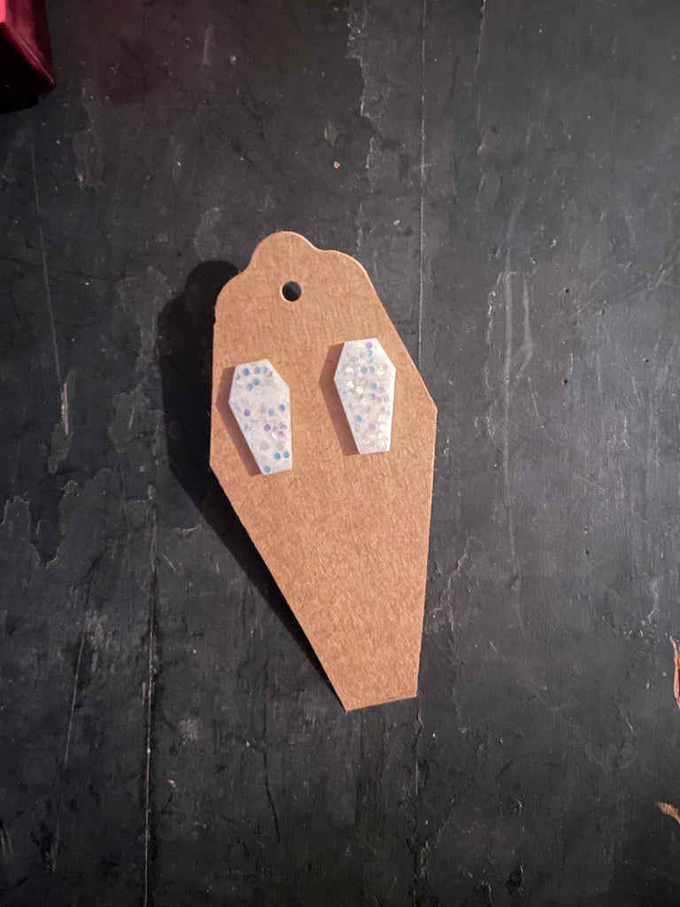 Coffin post earrings-mini